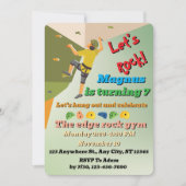 Rock Climbing Birthday Party Invitation Let's Rock 招待状 (正面)