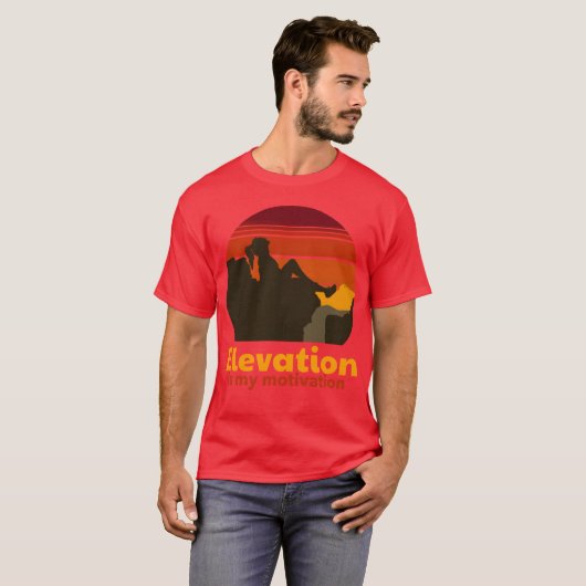 Rock Climbing Elevation Motivation retro Tシャツ (正面フル)