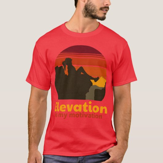 Rock Climbing Elevation Motivation retro Tシャツ (正面)