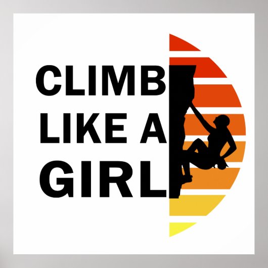 rock climbing girl ポスター (正面)
