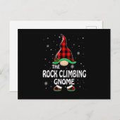 Rock Climbing Gnome Buffalo Plaid Matching Family シーズンポストカード (正面/裏面)