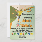 Rock Climbing Gym Adventure Birthday Invitation 招待状 (正面)