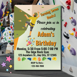 Rock Climbing Gym Adventure Birthday Invitation 招待状