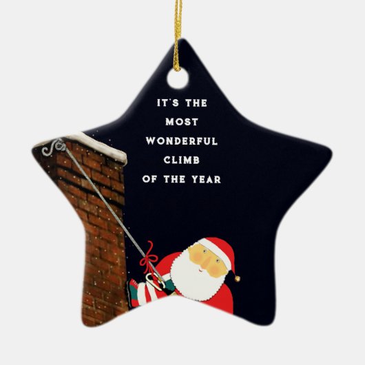 Rock Climbing Holiday Gift セラミックオーナメント (正面)