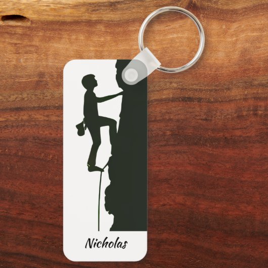 Rock Climbing Mountain Climber Silhouette  キーホルダー (裏面)