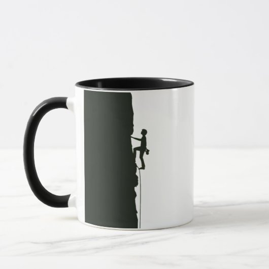 Rock Climbing Mountain Climber Silhouette マグカップ (左)