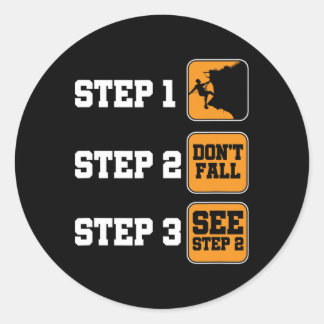 Rock Climbing Steps Mountain Hiking Camping Nature ラウンドシール