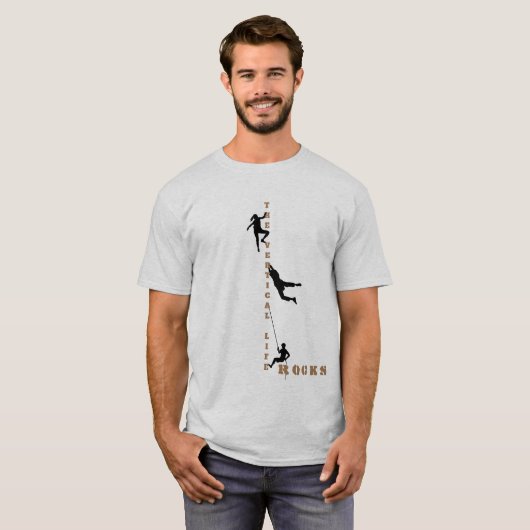 Rock Climbing - The Vertical Life Rocks! Tシャツ (正面フル)