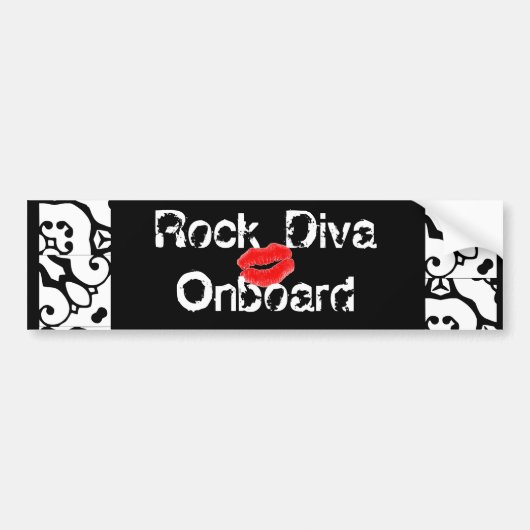 "Rock Diva Onboard Bumper Sticker" – カスタマイズ可能 バンパーステッカー (正面)
