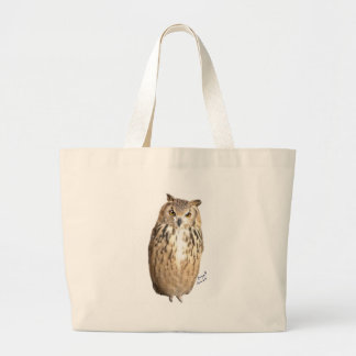 Rock eagle owl ラージトートバッグ