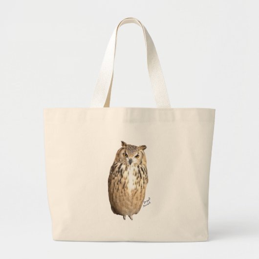 Rock eagle owl ラージトートバッグ (正面)