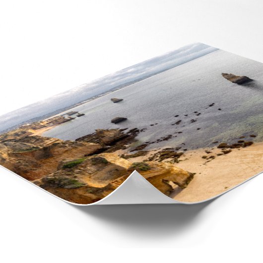 Rock formations in Algarve ポスター (角)