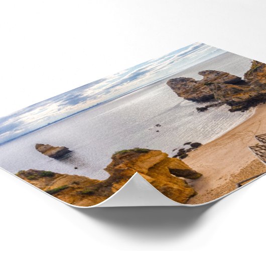 Rock formations in Algarve ポスター (角)