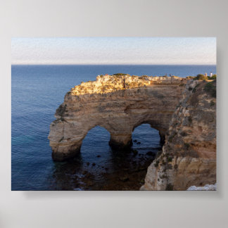 Rock formations in Algarve ポスター