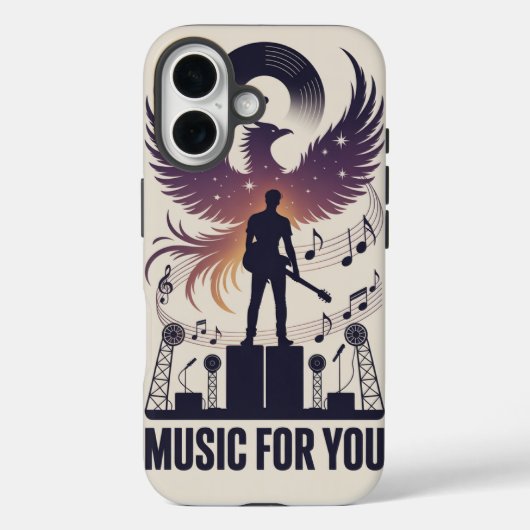 Rock Guitar Phoenix Rising iPhone Case Case-Mate iPhoneケース (裏面)