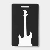 Rock Guitar Pick Kids Birthday Party Black VIP バッジ (Back)