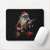 Rock Guitar Santa Claus Playing Guitar - Funny Chr マウスパッド (マウス)