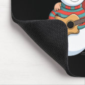 Rock Guitar Snowman And Santa Claus Playing Guitar マウスパッド (コーナー)