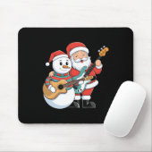 Rock Guitar Snowman And Santa Claus Playing Guitar マウスパッド (マウス)