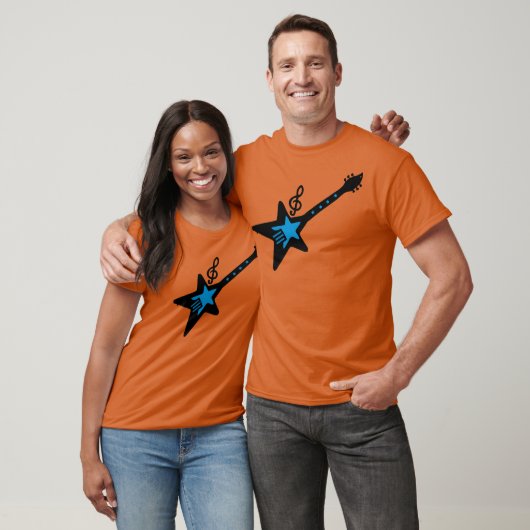 Rock guitar with music note funny tシャツ (ユニセックス)