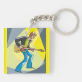 Rock Guitarist 70s Style Musician キーホルダー (裏面)
