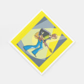 Rock Guitarist 70s Style Musician スタンダードランチョンナプキン (角)