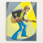 Rock Guitarist 70s Style Musician プランナー手帳 (正面)