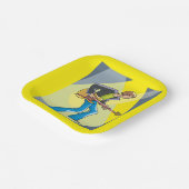 Rock Guitarist 70s Style Musician ペーパープレート (傾斜あり)