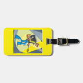 Rock Guitarist 70s Style Musician ラゲッジタグ (正面横)