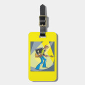 Rock Guitarist 70s Style Musician ラゲッジタグ (正面縦)