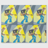 Rock Guitarist 70s Style Musician ラッピングペーパー (フラット)