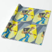 Rock Guitarist 70s Style Musician ラッピングペーパー (アンロールド)