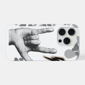 Rock Hand Lightning Vintage Style iPhoneケース (裏面横)