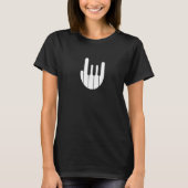 Rock Hand Piano Keyboard - Funny Cool Pianist Keyb Tシャツ (正面)