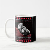 Rock Hyrax Valentine's Day Ugly Sweater Style  コーヒーマグカップ (左)