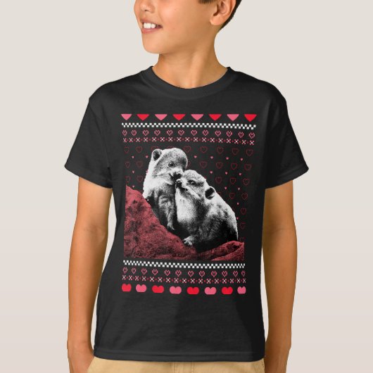 Rock Hyrax Valentine's Day Ugly Sweater Style  Tシャツ (正面)