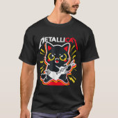 Rock Kitty Guitar Player Cute Metal Cat Design Tシャツ (正面)