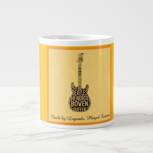 Rock Legends Guitar Typography Mug ジャンボコーヒーマグカップ (正面)