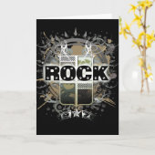 Rock=Lifeの「ヴィンテージの石」の挨拶状 カード (黄色い花)