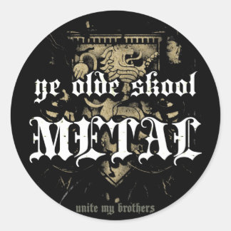 Rock=Life 'Ye Olde Skool Metal'スタンプ ラウンドシール