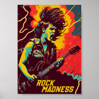 Rock Madness Musicのプリントはっきりした:鮮やかと ポスター