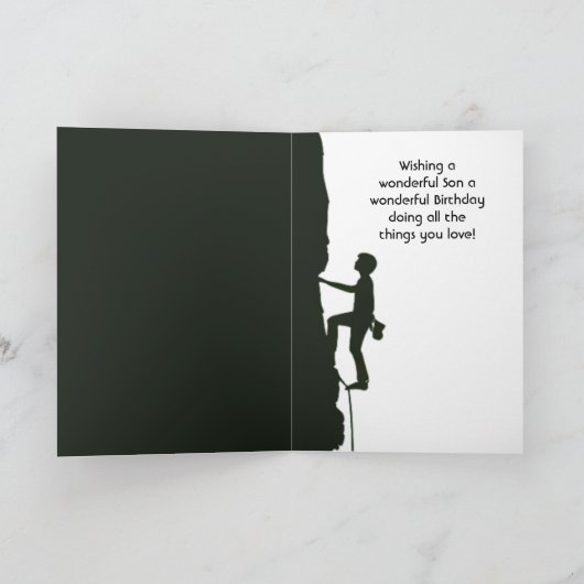 Rock, Mountain Climbing Birthday Son カード (内部)
