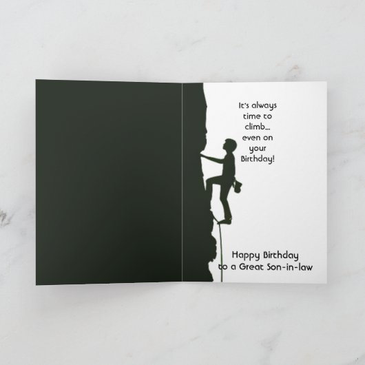 Rock, Mountain Climbing Birthday Son-in-law カード (内部)