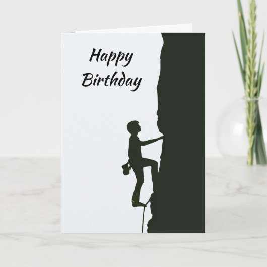 Rock, Mountain Climbing Climber Birthday カード (正面)