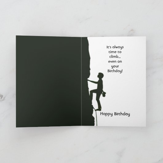 Rock, Mountain Climbing Climber Birthday カード (内部)