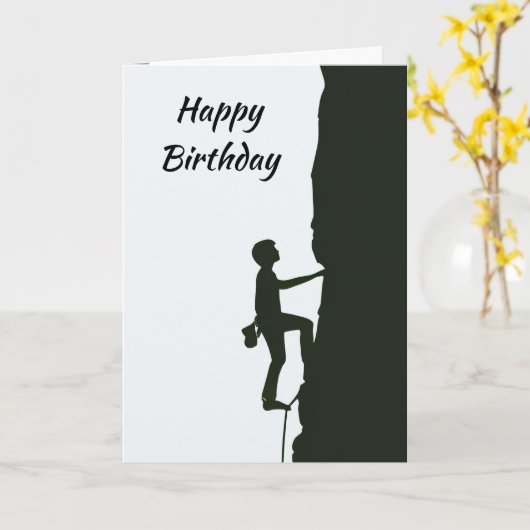 Rock, Mountain Climbing Climber Birthday  カード (黄色い花)