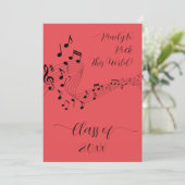 Rock Music Black Red Photo Graduate発表 招待状 (スタンド正面)