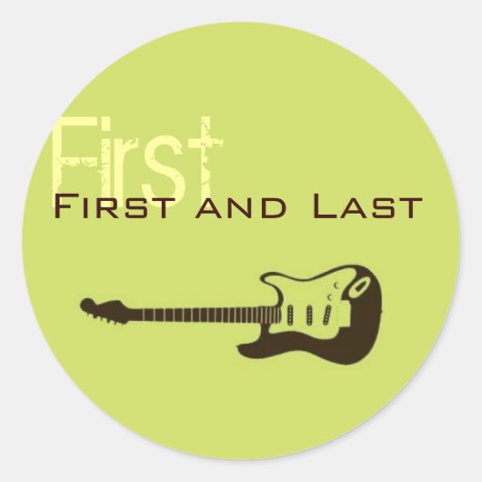 Rock N Rollカスタマイズ可能な名前スタンプ ラウンドシール (正面)