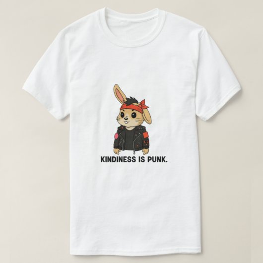 Rock ’n’ Roll Bunny – Cute but Wild T-Shirt Tシャツ (デザイン正面)