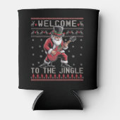 Rock n Roll Christmas Rocker Santa Ugly Christmas  缶クーラー (正面)